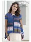 Short Sleeved Waterfall-Style Cardigan With Lace Panels