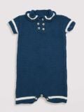 Short-Sleeved All In One - Blue and White