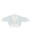 Stripped Cardigan - Light Blue and White