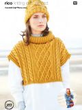 Rico KIC 953 Cabled Poncho & Striped Scarf