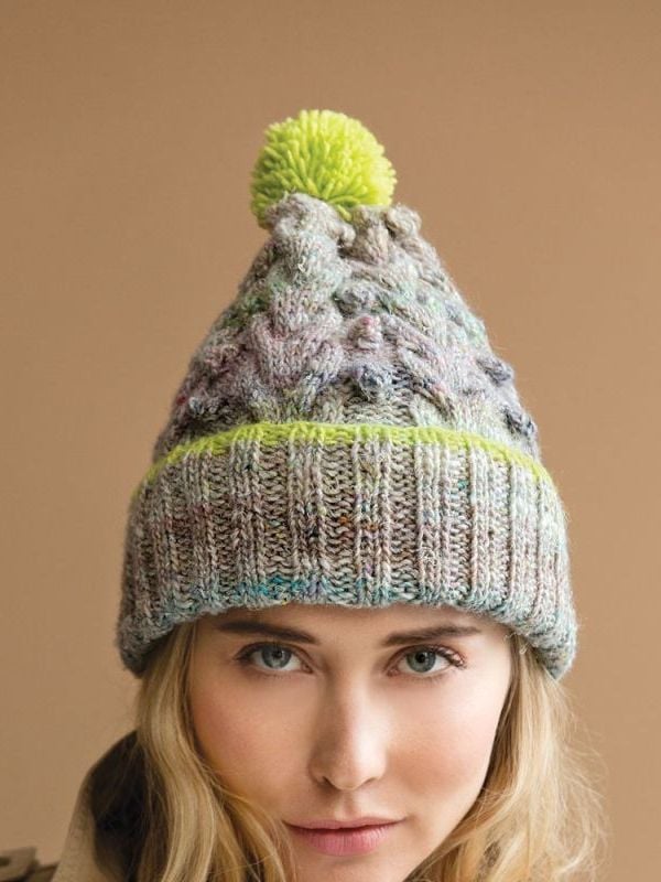 Noro Knitted Cabled Bobble Hat - Laughing Hens