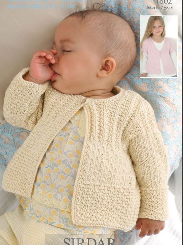 Sirdar 1802 Baby Textured Cardigans - Laughing Hens
