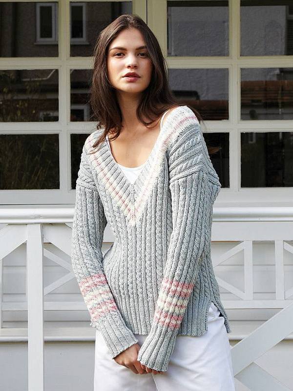 12 Cricket Sweater - Debbie Bliss Cotton Denim DK