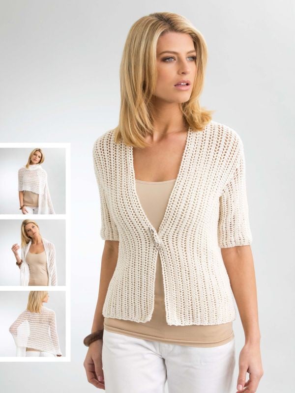 Patons Summer Cardigan and Wrap in Cotton DK Laughing Hens