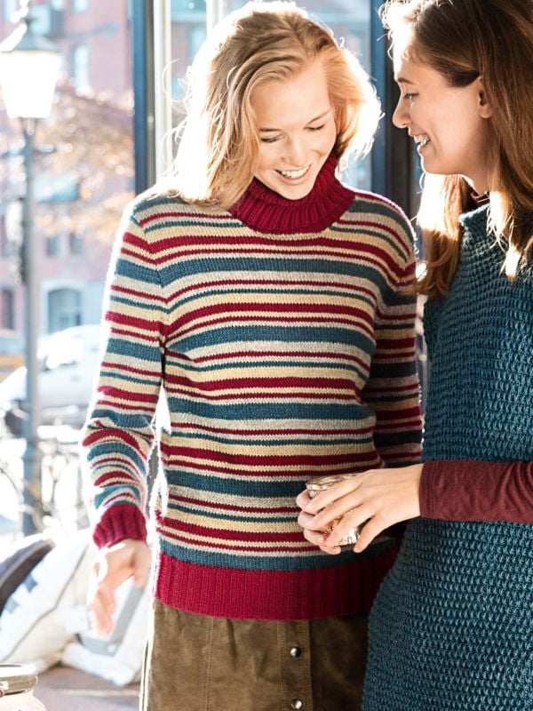 striped polo neck jumper