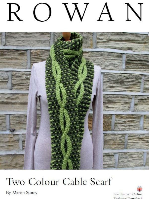 Two Colour Cable Scarf