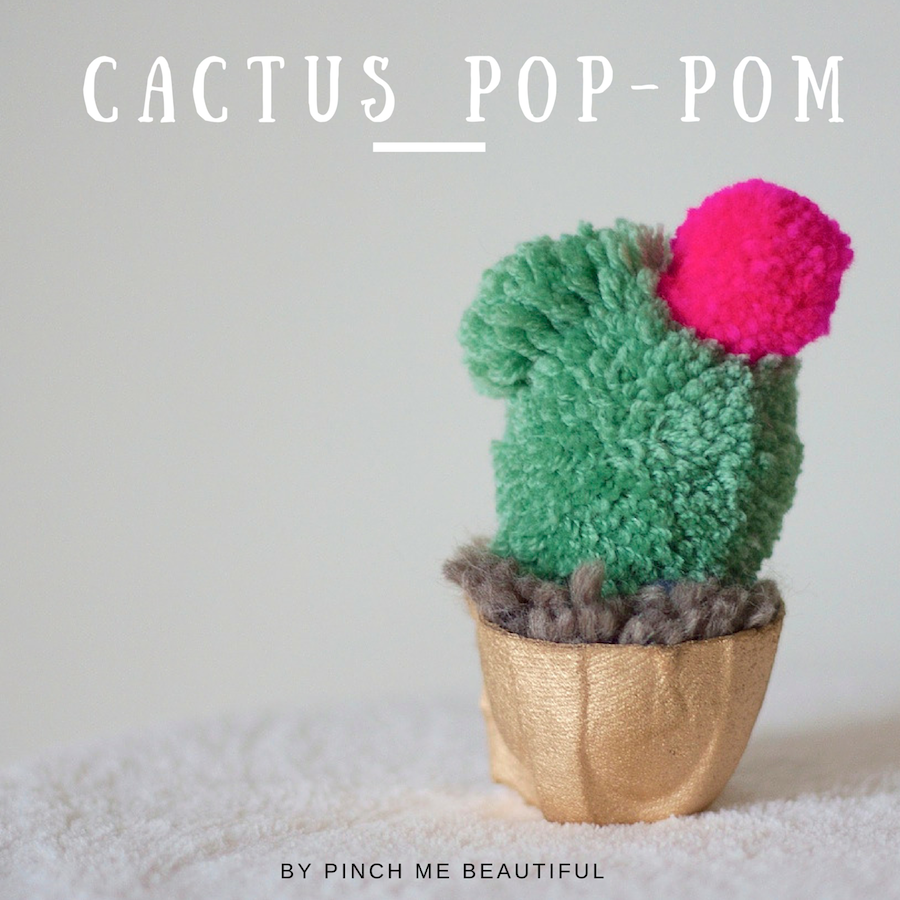 Cute cactus pom pom craft for kids