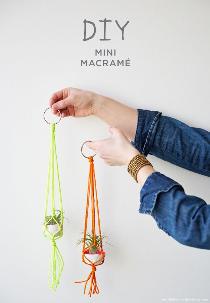 macrame for beginners mini plant hanger tutorial
