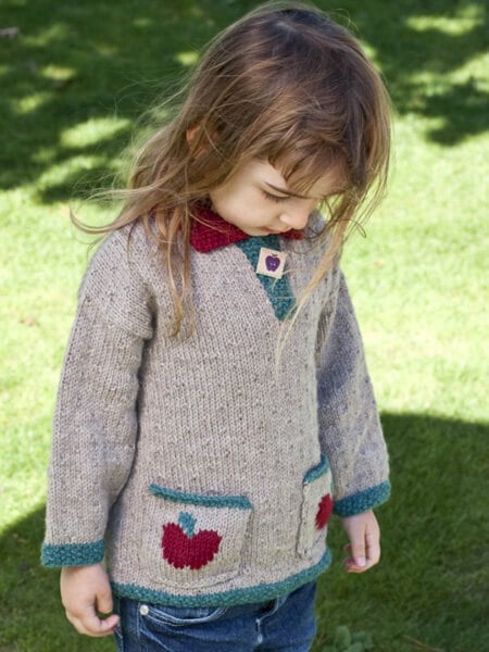 free apple sweater knitting pattern from Cascade