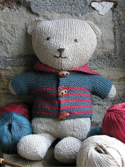 Toy knitting patterns at Laughing Hens: free teddy bear knitting pattern