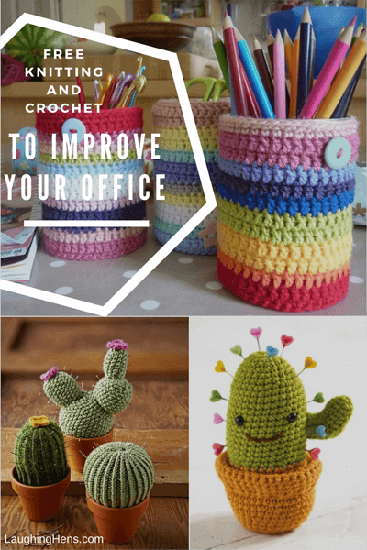 Free knitting and crochet patterns to improve your office: read more at LaughingHens