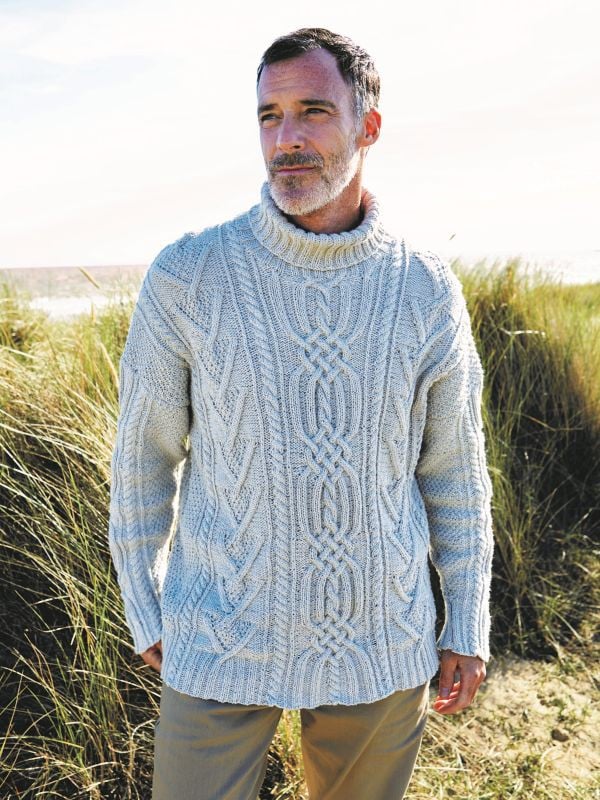 Cabled knitting pattern for men