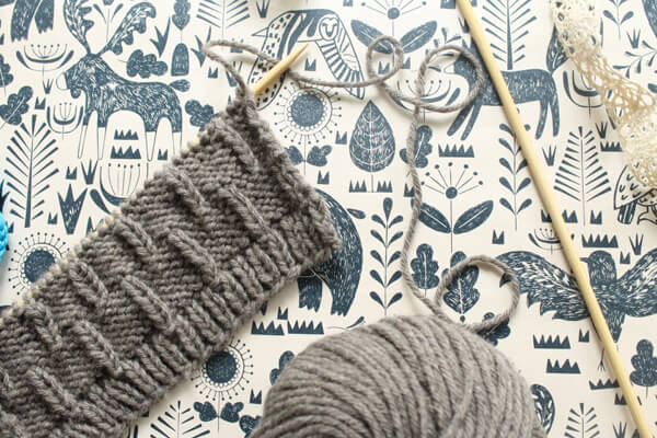 One Ball Challenge: free fingerless glove knitting pattern at Laughing Hens