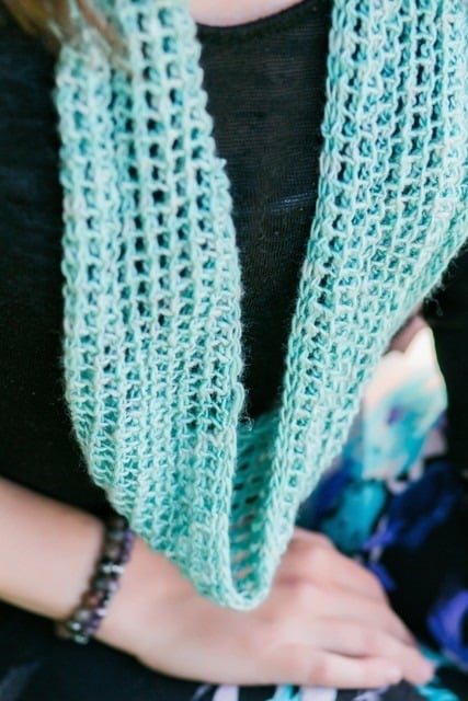 One ball challenge: a free lace scarf knitting pattern by Ashlee Lackovic